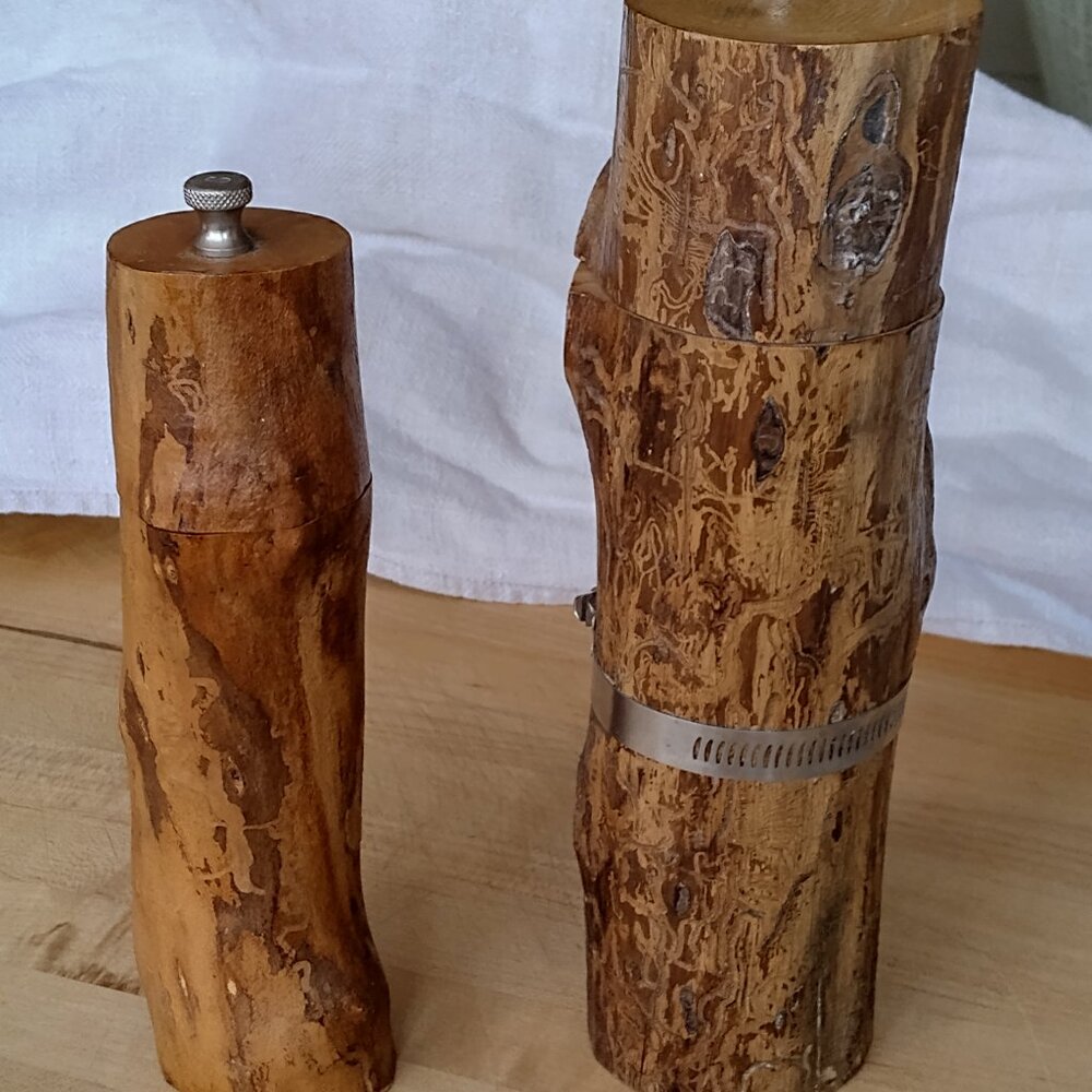 Rustic Cabin Salt & pepper grinders, tree branches, unusual, handmade, working